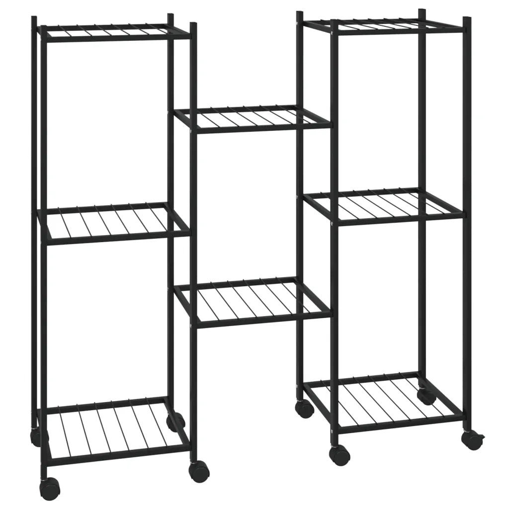Fioriera di design funzionale su ruote per interni ed esterni 83 x 25 x 83 cm ferro nero 02_0047094