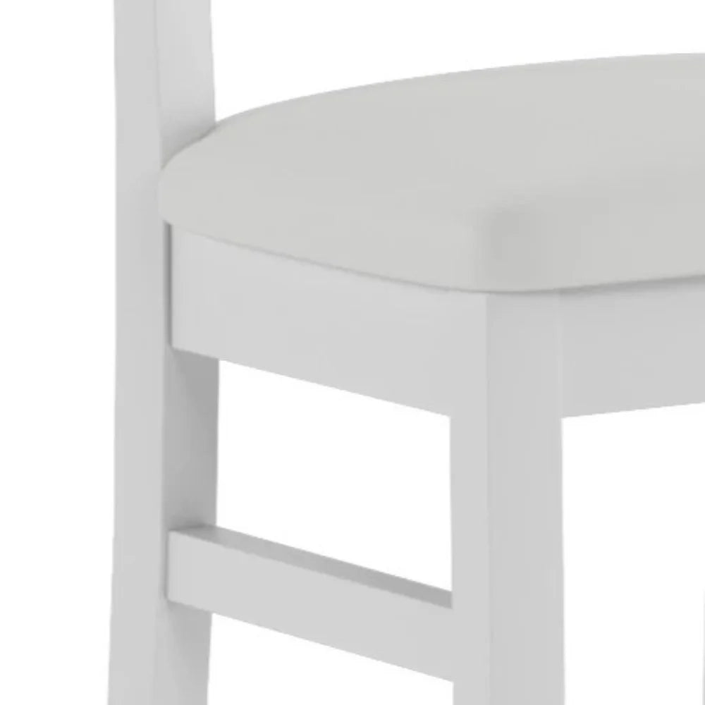 Set di 2 sedie da pranzo imbottite in legno bianco Zaira con struttura in legno facili da pulire Made in Italy | Duzzle