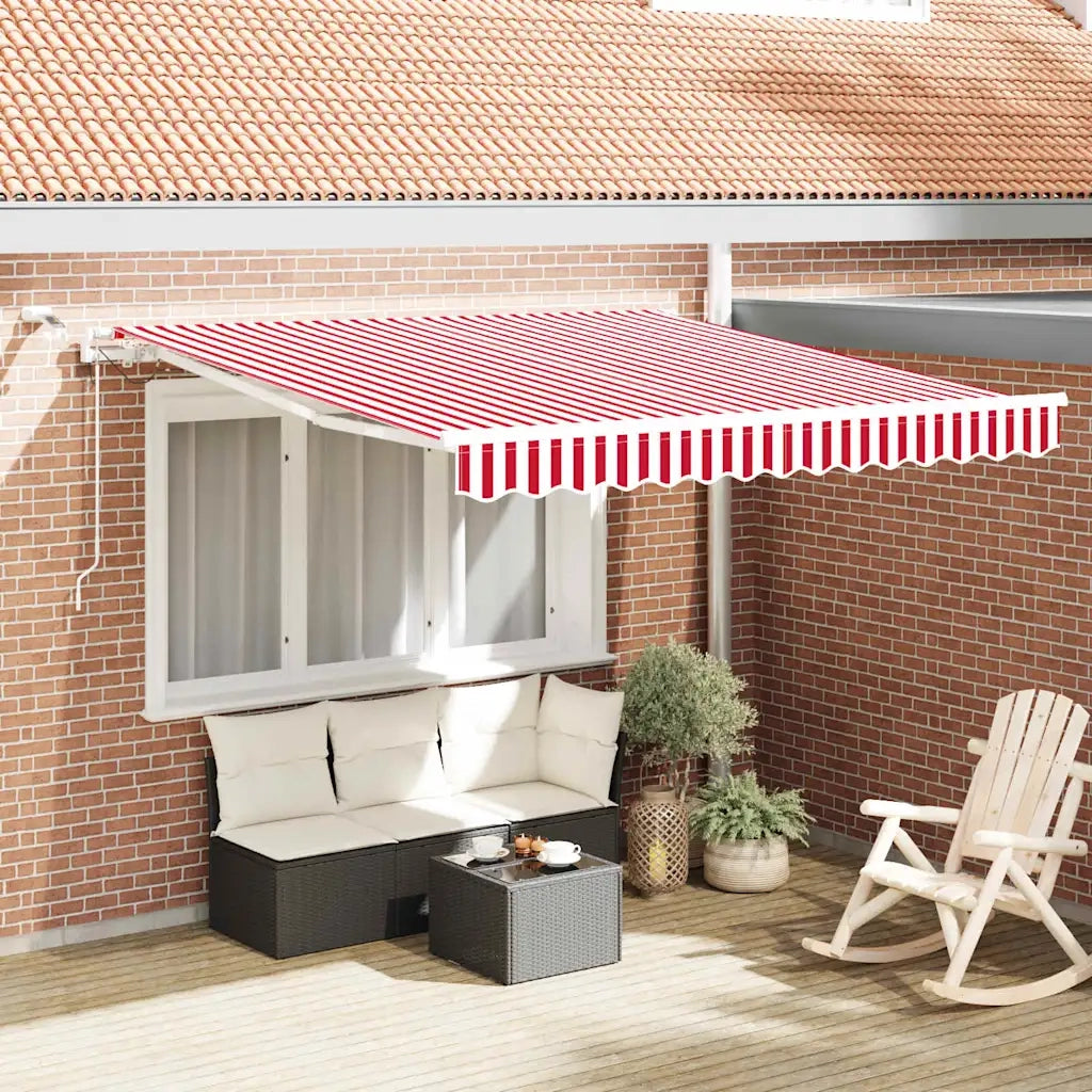 Tenda Retrattile Rosso e Bianco 300 x 250 cm 3329982