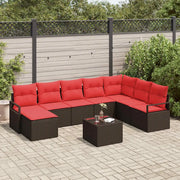 Set di divani con cuscino 9 pcs Marrone polyrattan 3346514
