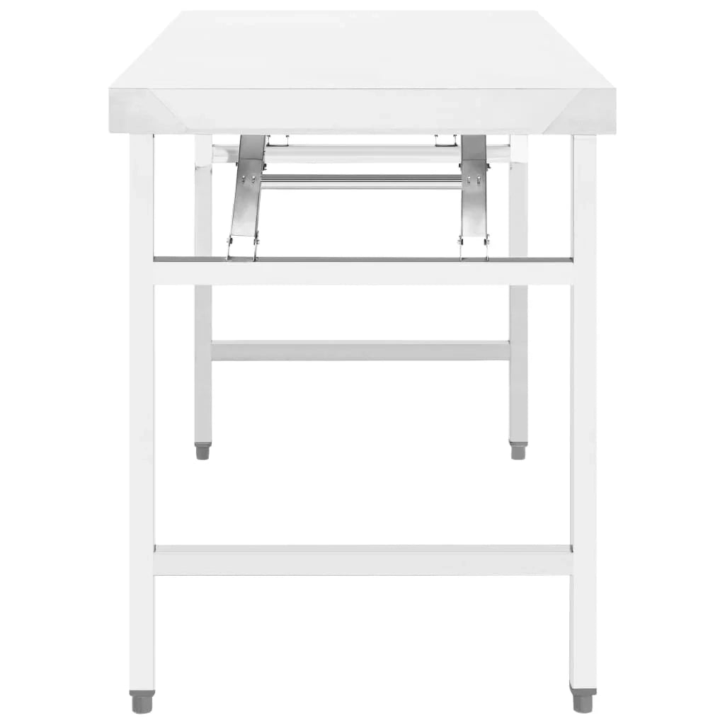 Tavolo da lavoro pieghevole professionale da cucina 100 x 60 x 80 cm in acciaio inox 02_0045425