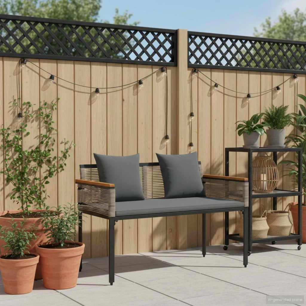 Panchina da esterno Grigio e Grigio Scuro 117 x 54 x 74.5 cm 42025239