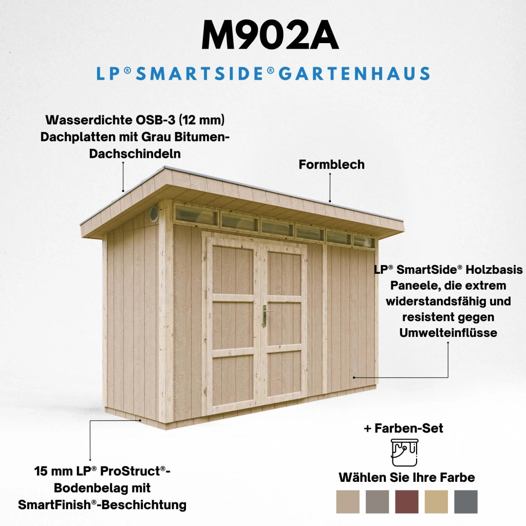 Casetta da Giardino di QUALIT? PREMIUM 4,3m?²-L161xW411cm - TIMBELA M902A-TERRA BROWN