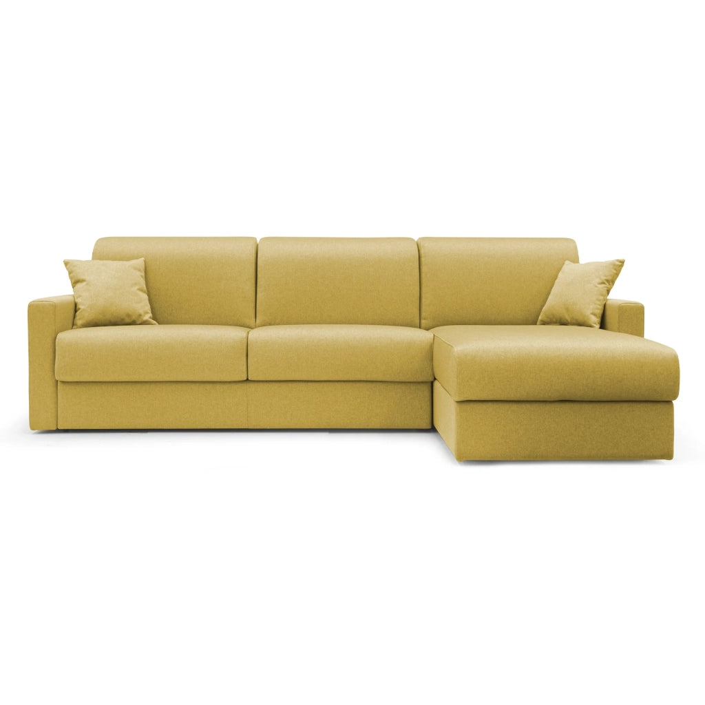 Chris Divano letto angolare 5 posti in tessuto impermeabile T13 288 cm Destro (mat. 160x197) giallo