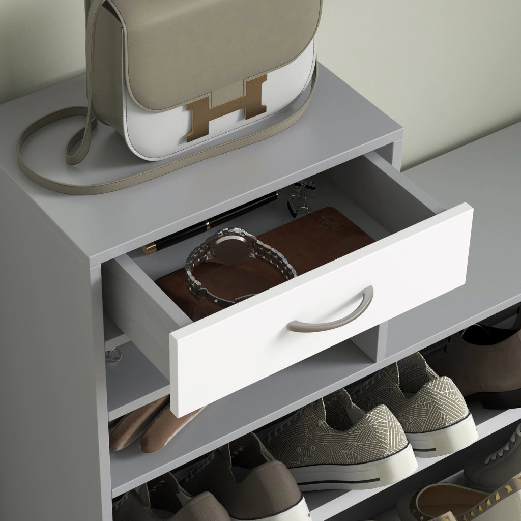 Appendiabiti con Specchio e Scarpiera ¨C Minimal ¨C Grigio 60x160x35