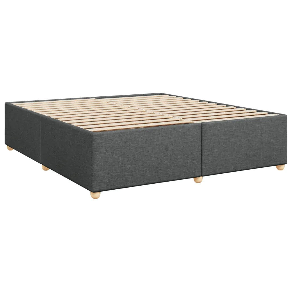 Giroletto a Molle con Materasso Grigio Scuro 200x200 cm Tessuto 3289095