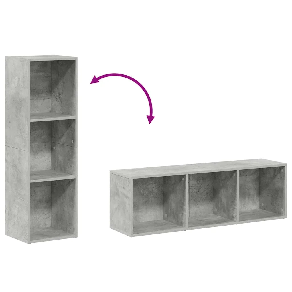 Libreria/Mobile TV Grigio Cemento 36x30x114cm Legno Multistrato 800139