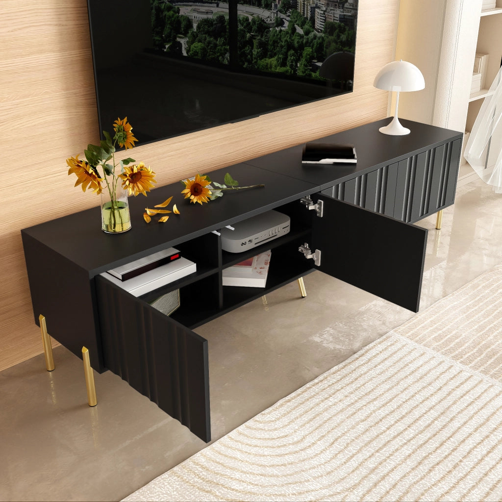 Cassettiera TV nera 190 cm
