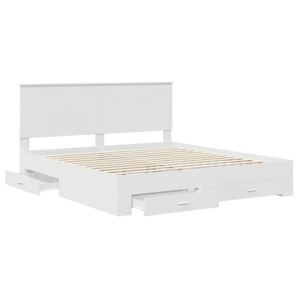 Letto matrimoniale | Letto per adulti | Struttura del letto Bianco 180 x 200 cm Legno multistrato