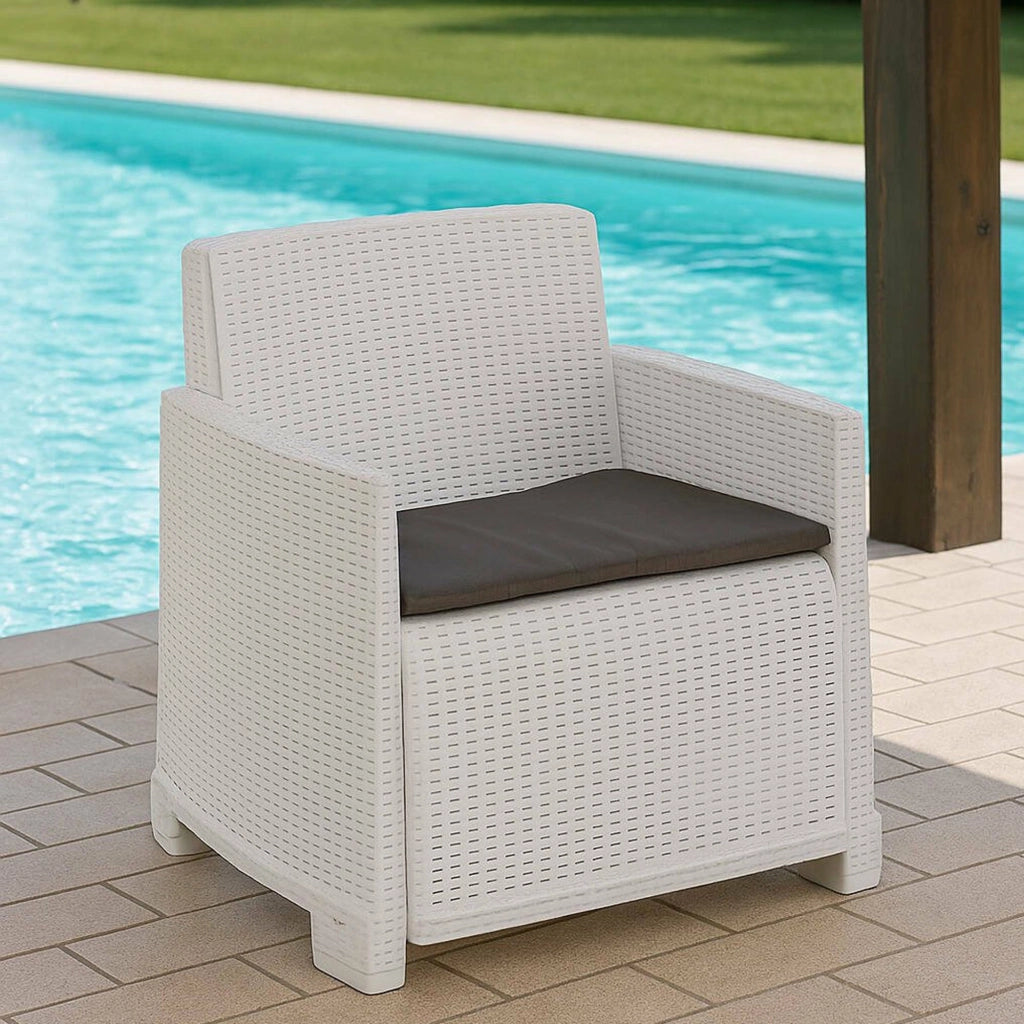 Gaby, Poltrona da Esterno Braccioli Made in Italy, 66x72 cm Bianco