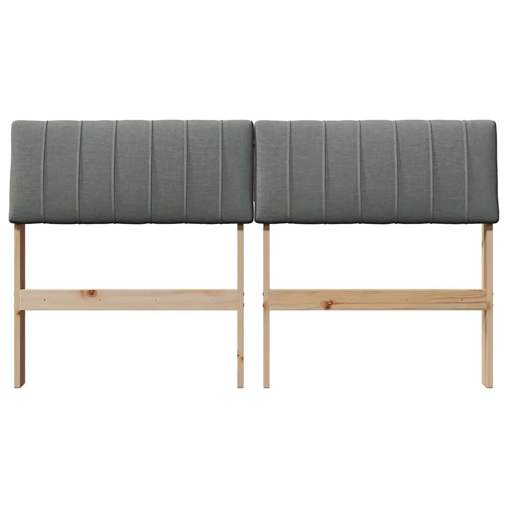 Testiera | Testata imbottita Grigio scuro 140 cm Pino massello