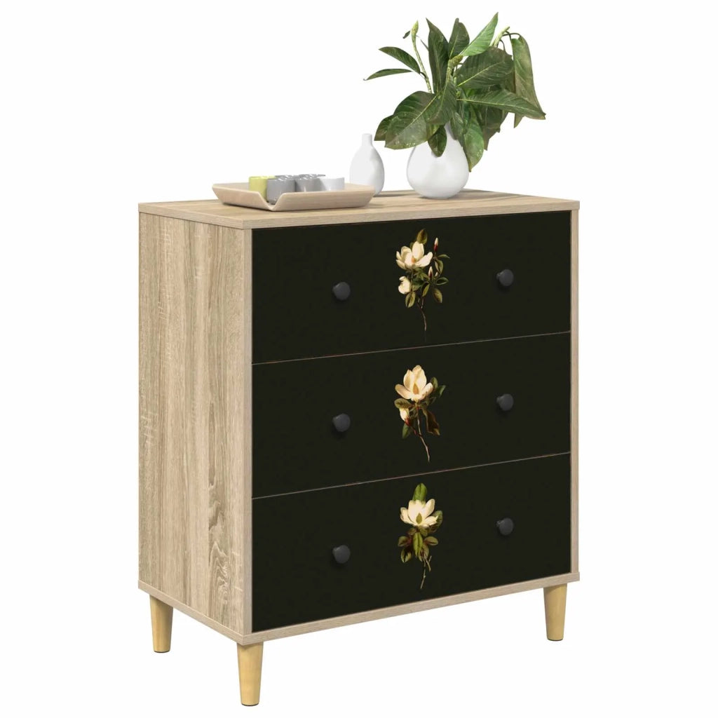 Cassettiera BREMEN Stampa di Magnolia 66 x 36,5 x 75 cm Sonoma 8007367