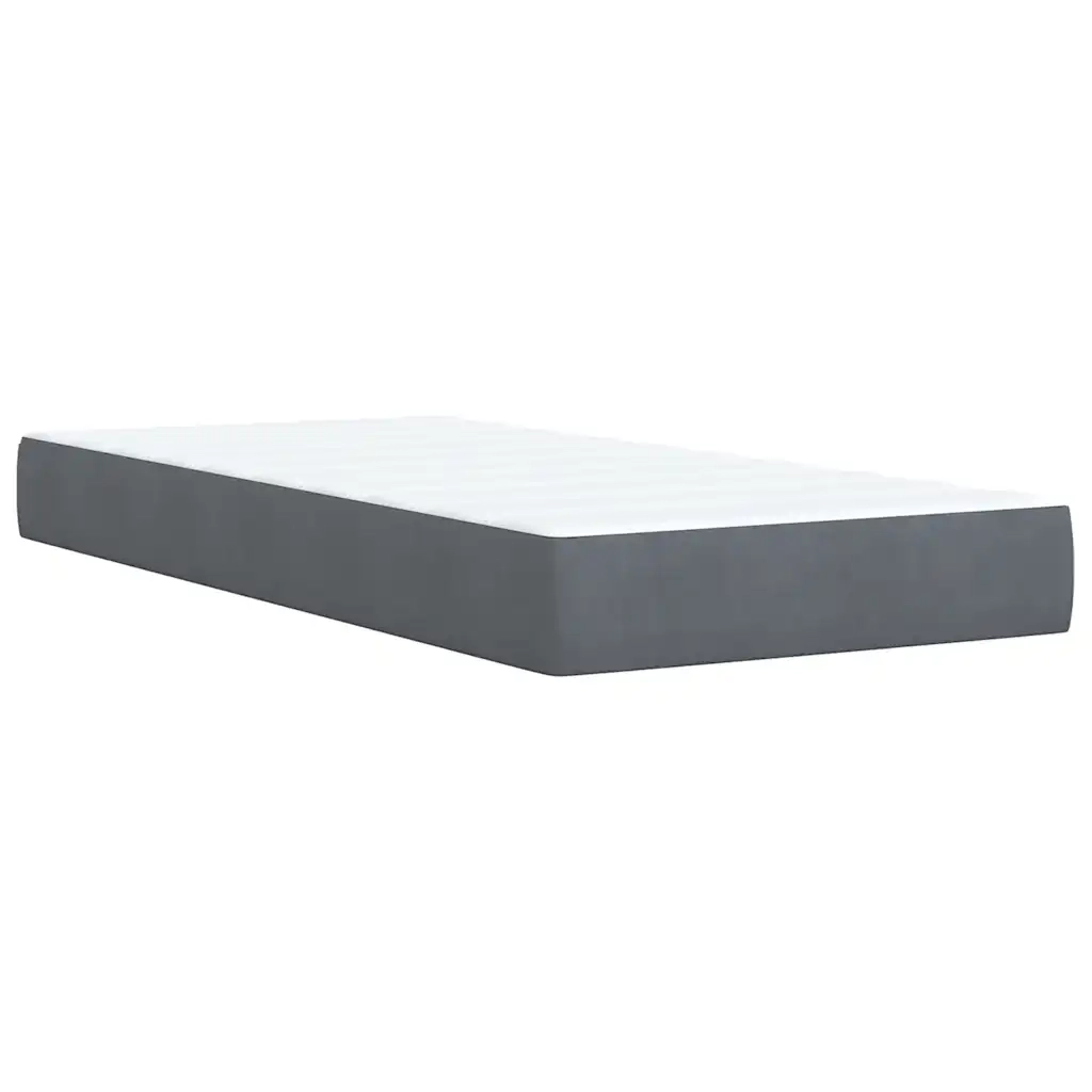 Giroletto a Molle con Materasso Grigio Scuro 90x190 cm Velluto 3293093