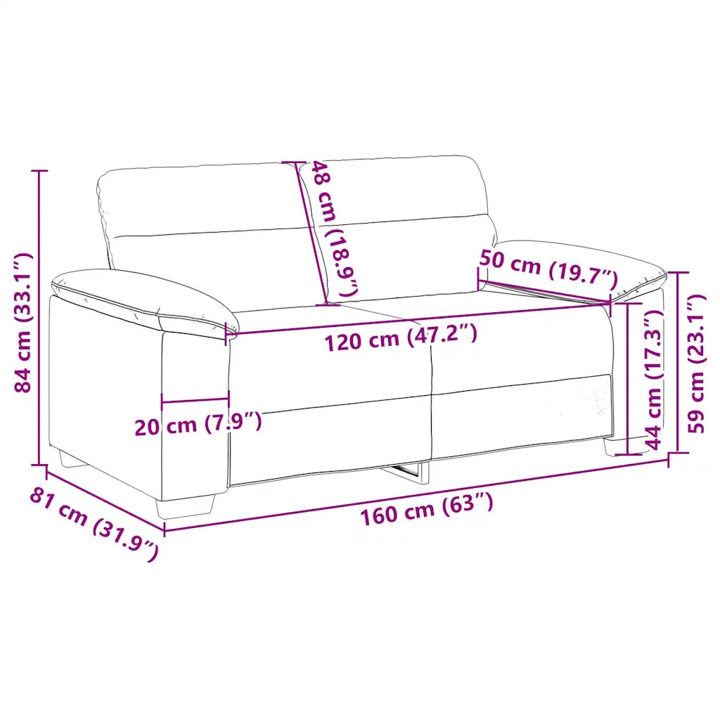 Divano a 2 Posti-Sofa 2 Posti 120 cm in Lino