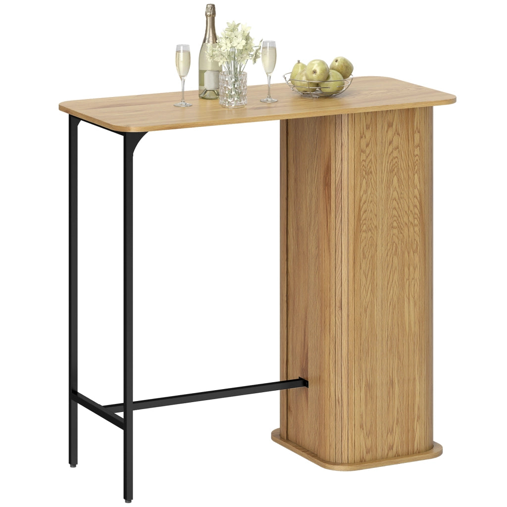 Tavolo da Bar con 3 Ripiani ¨C Zephmum ¨C Legno Naturale 112x50x106cm