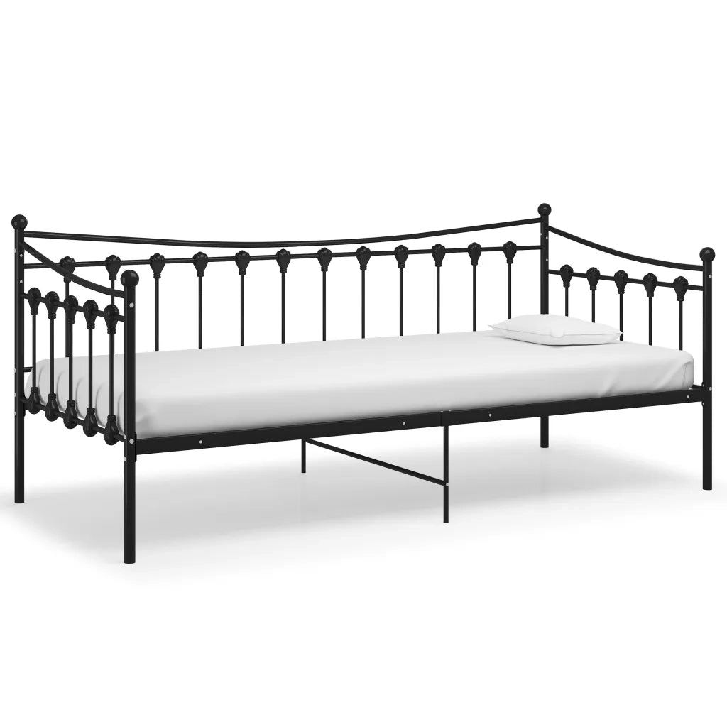Telaio Divano Letto-Struttura Sofa Letto Nero in Metallo 90x200 cm 413934