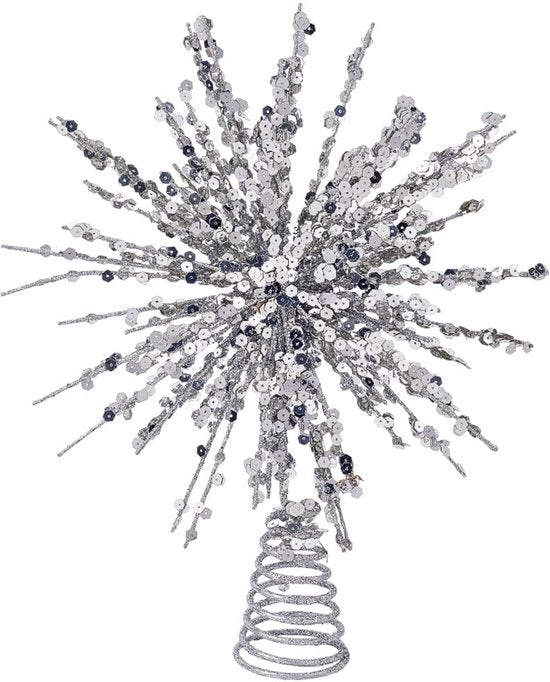 Topper di Natale con Luci a Stelle d'Argento