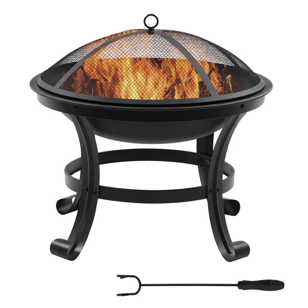Brasero da esterno con protezione scintille e attizzatoio ¨C zephmum ¨C nero ?55x50 cm
