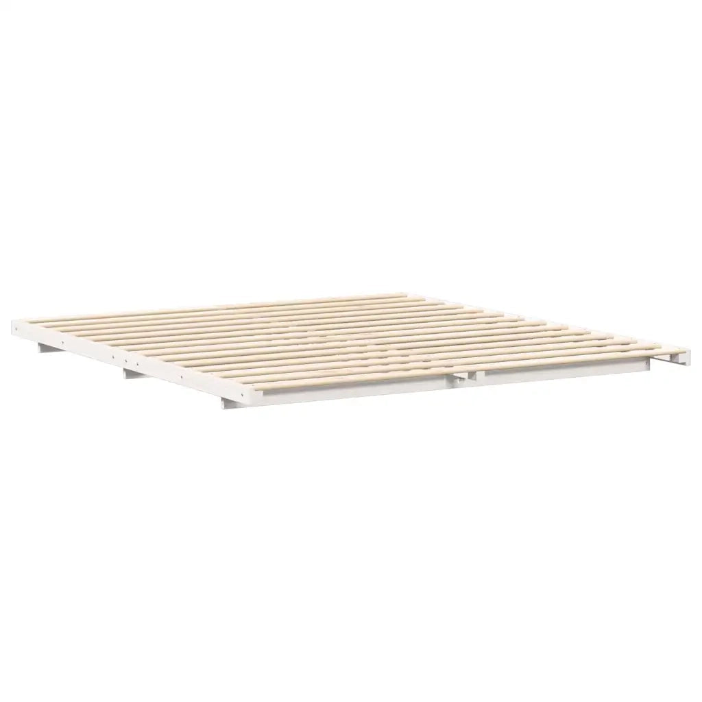 Struttura del letto-Giroletto-Rete del Letto Bianco 200 x 210 cm Pino massello 927513
