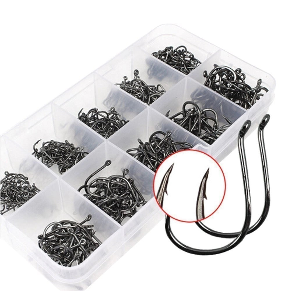 Trade Shop - Kit 100 Ami Amo Da Pesca Varie Misure Grandezze Ganci Fishing Nero Magnetico -