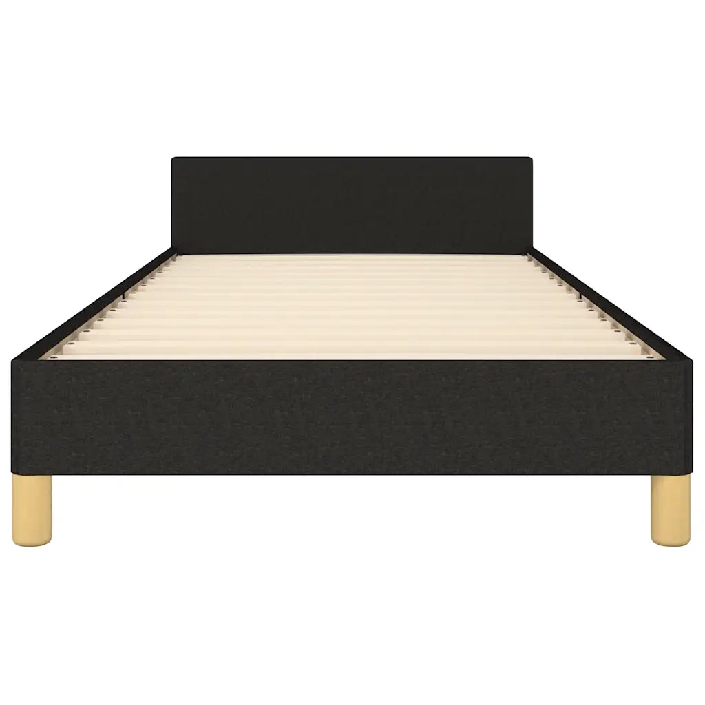 Letto singolo | Letto per adulti | Giroletto senza Materasso Nero 90x200 cm in Tessuto