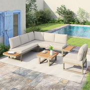 Set di mobili da giardino - Telescopico - 2 Letti Relax - Posizione angolare - Struttura in alluminio