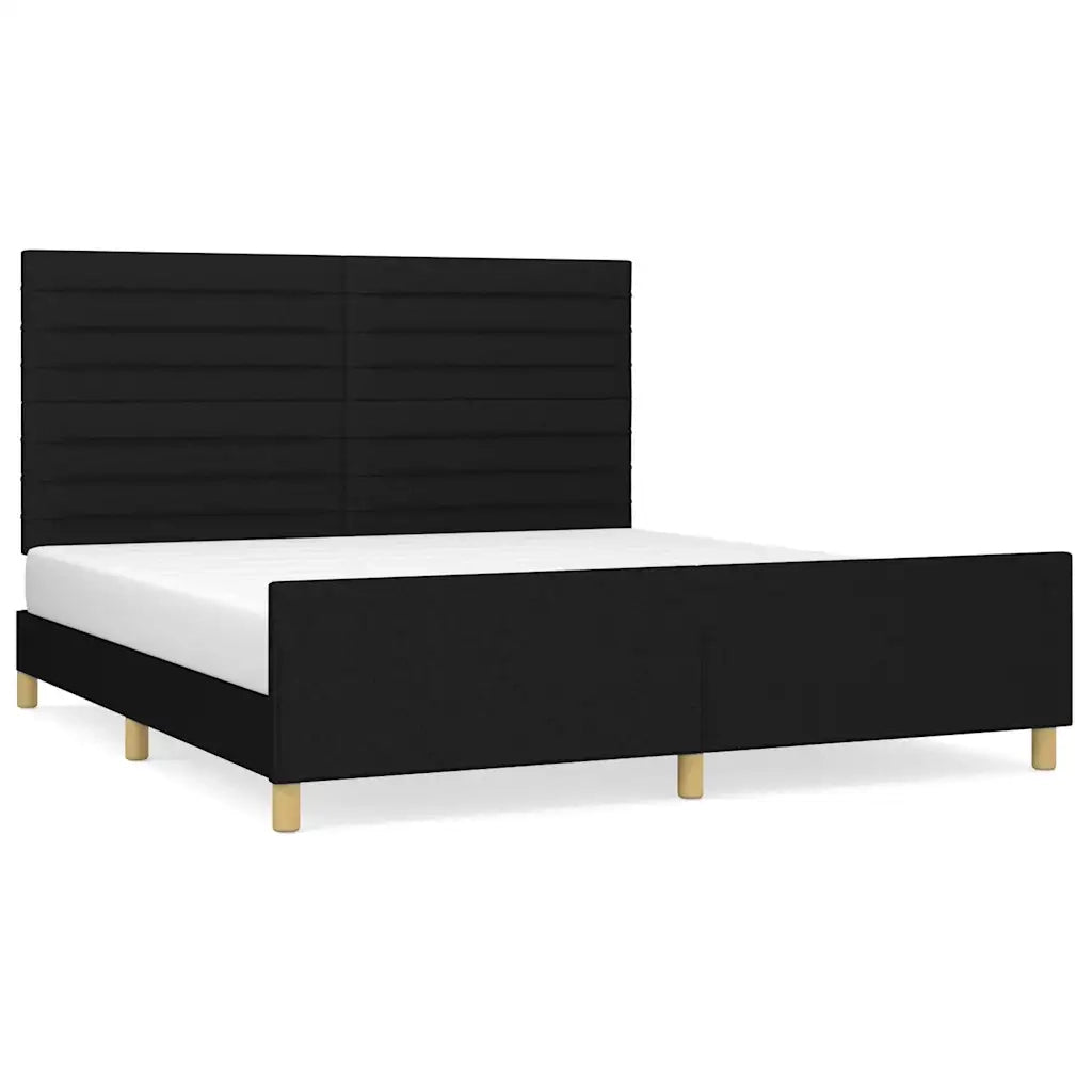 Giroletto senza Materasso-Struttura Letto Nero 180x200 cm in Tessuto 448291