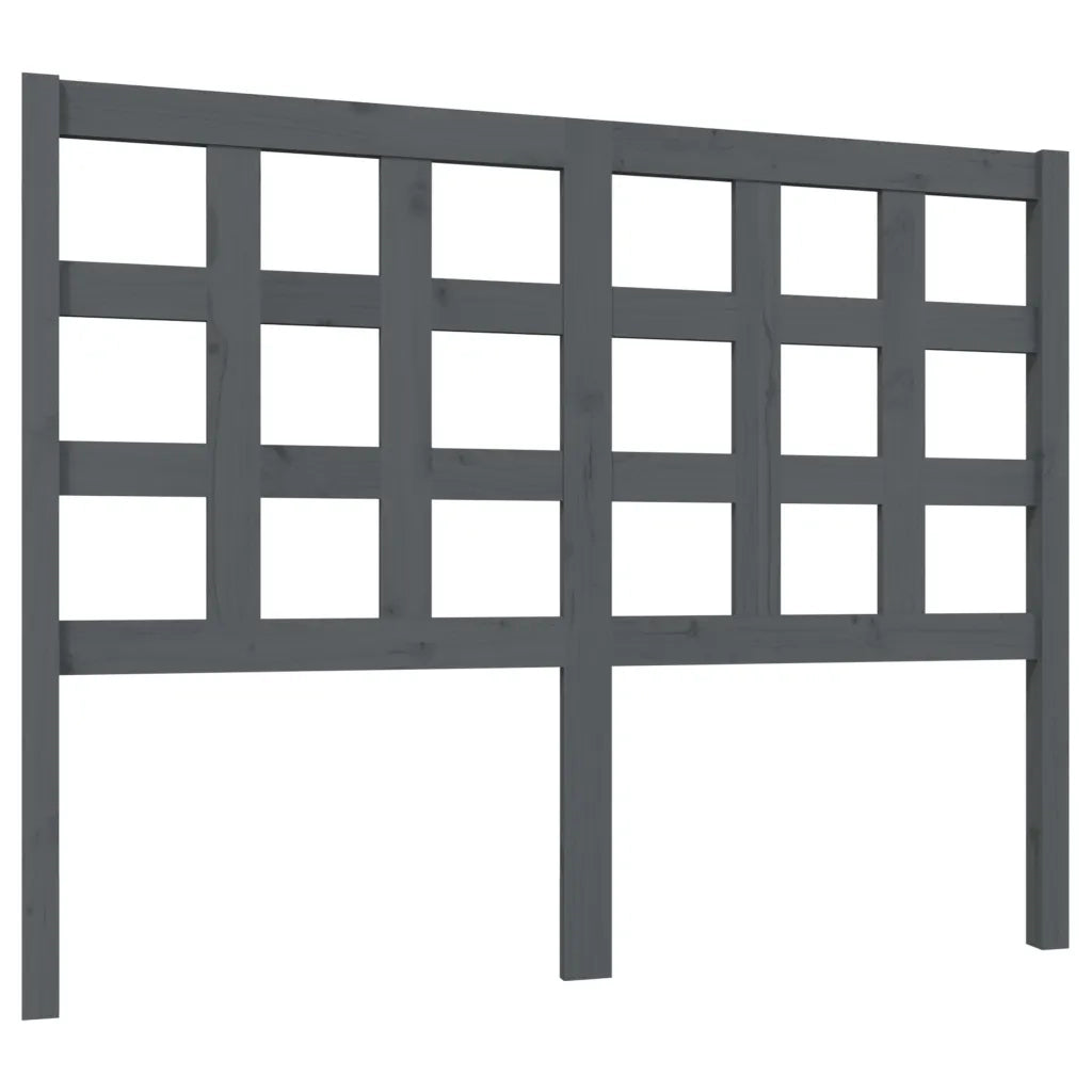 Testiera | Testata per Letto Grigia 125,5x4x100 cm Legno Massello di Pino