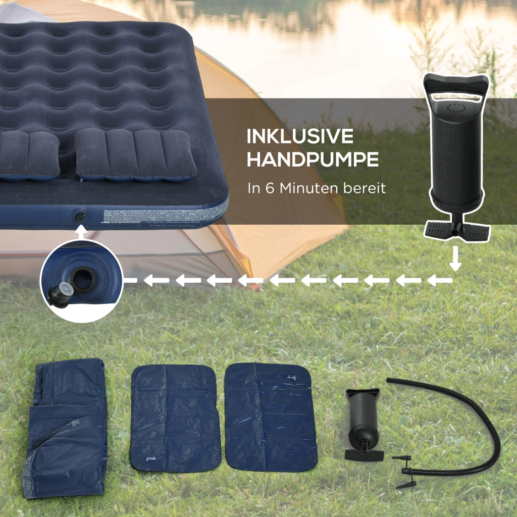 Materassino gonfiabile 2 posti ¨C zephmum ¨C blu con pompa 203x152x22cm