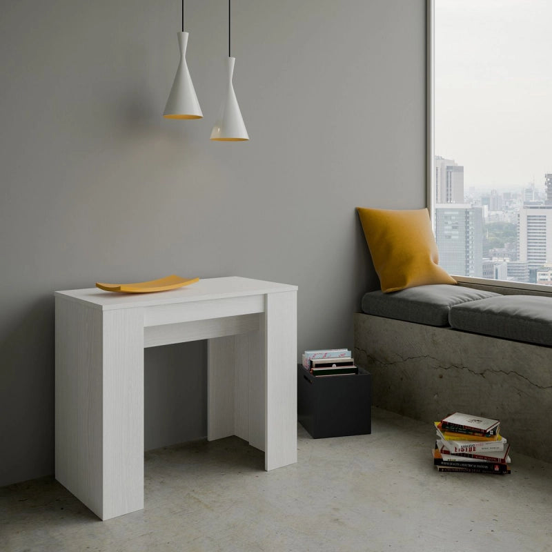 Consolle allungabile 90x40/308 cm Basic - Bianco Frassino