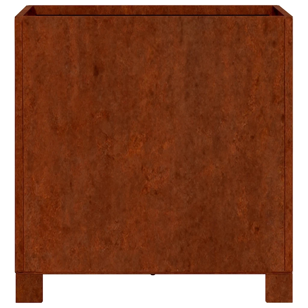 2 pz Fioriere | Cassetta per fiori | Vaso con Gambe Ruggine 40x40x40 cm Acciaio Corten