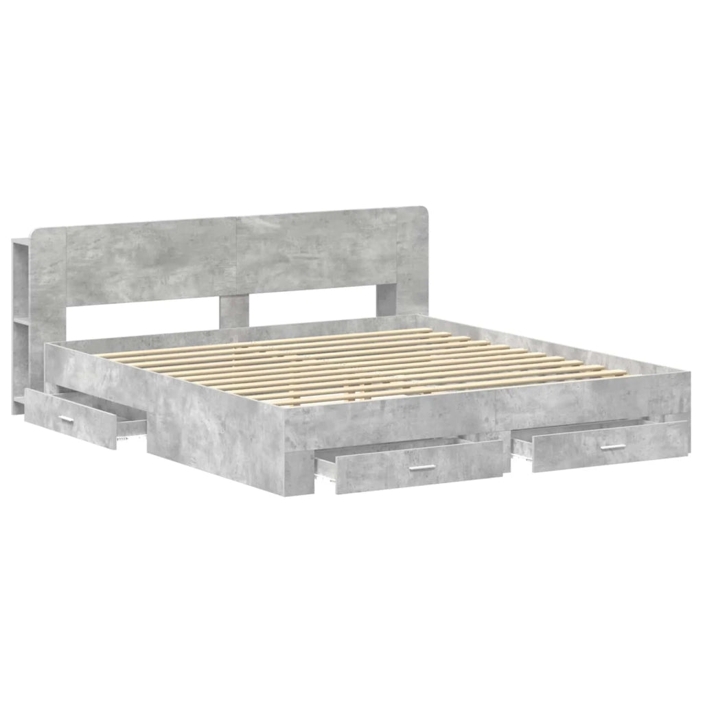 Telaio del letto con storage Grigio Cemento 200 x 200 cm 3433796
