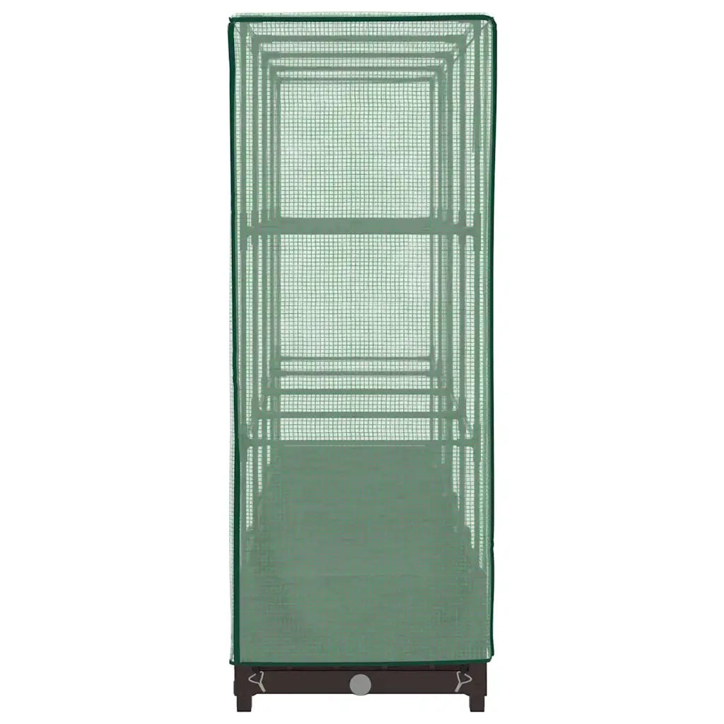 Letto Rialzato con Copertura Serra Effetto Rattan 160x40x123 cm 4015798