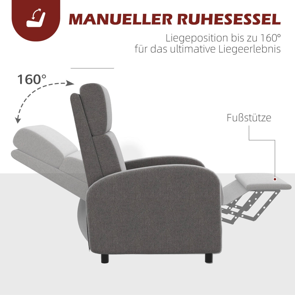 Poltrona reclinabile relax ¨C Minimal ¨C Grigio 64x86x102 cm