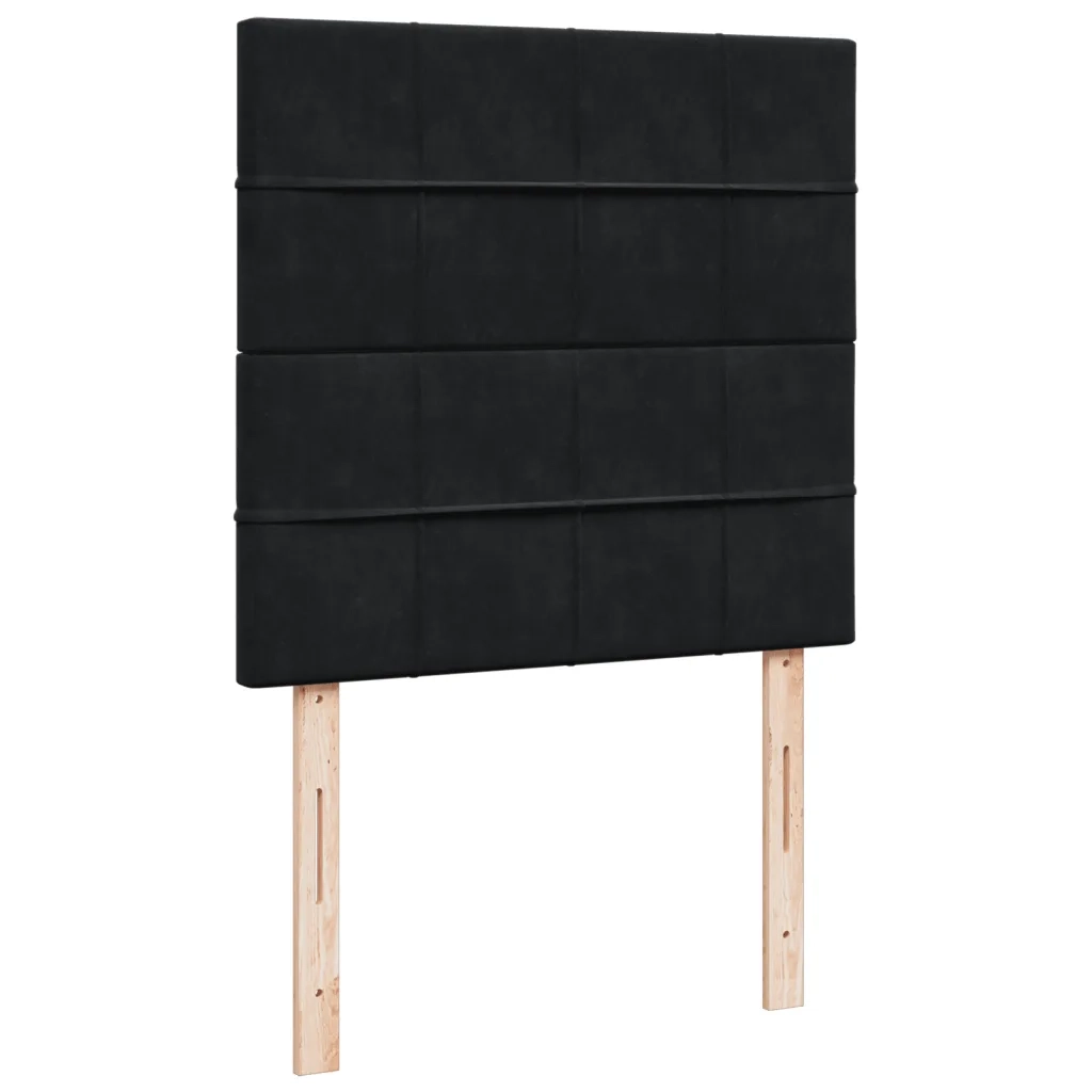 Giroletto a Molle con Materasso Nero 90x200 cm in Velluto