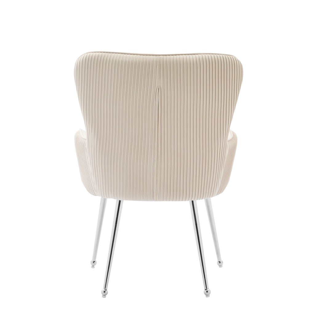 SEDIA da pranzo Set da 2 pezzi con braccioli e piedini regolabili in velluto beige