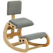 Sedia ergonomica inginocchiata, sgabello inginocchiato con schienale, effetto velluto a coste, sedia da ufficio per casa, ufficio, meditazione,