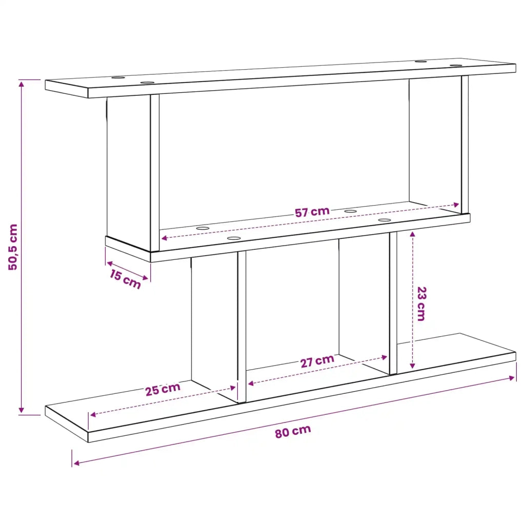 Scaffale da parete Rovere Fumo 80 x 15 x 50,5 cm 8012288