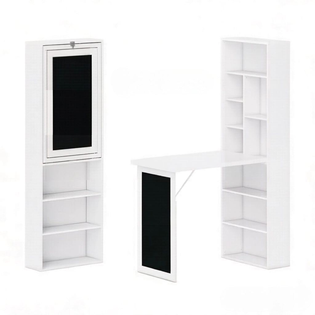 Scrivania moderna per ufficio domestico, scrivania multifunzionale, versatile tavolo da lavoro a parete, tavolo a muro salvaspazio (solo con 1 scrivan