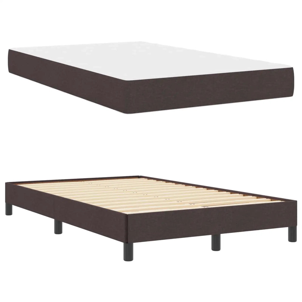 Letto a molle con materasso Marrone Scuro 120 x 200 cm Tessuto 3398482