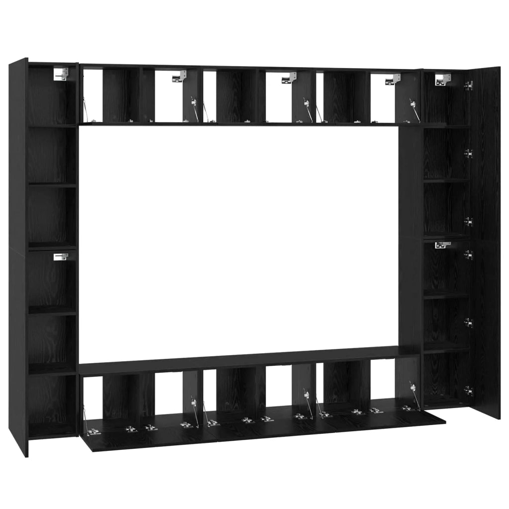 Set mobile TV 10 pcs Rovere Nero 30,5 x 30 x 90 cm
