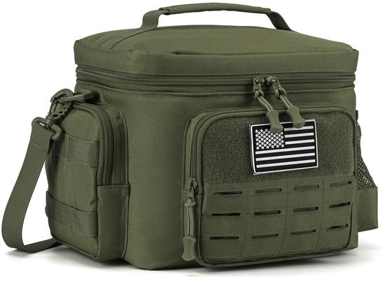 Borsa tattica per uomo - 13L contenitore isolato, termico impermeabile per lavoro, campeggio, picnic, sistema di ancoraggio MOLLE, borsa esterna, borsa duratura per adulti