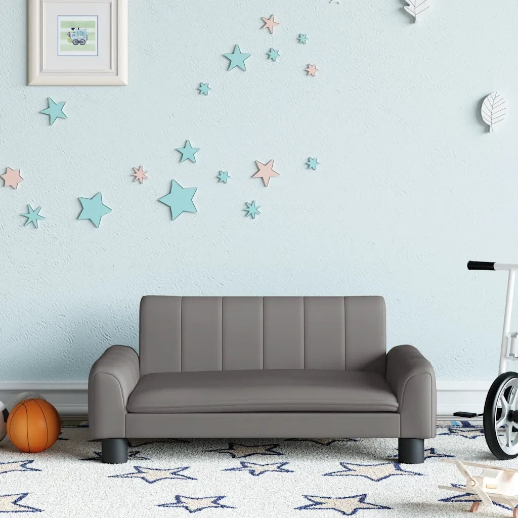 Divano per Bambini-Sofa-Divanetto Grigio 70x45x30 cm in Similpelle 588105