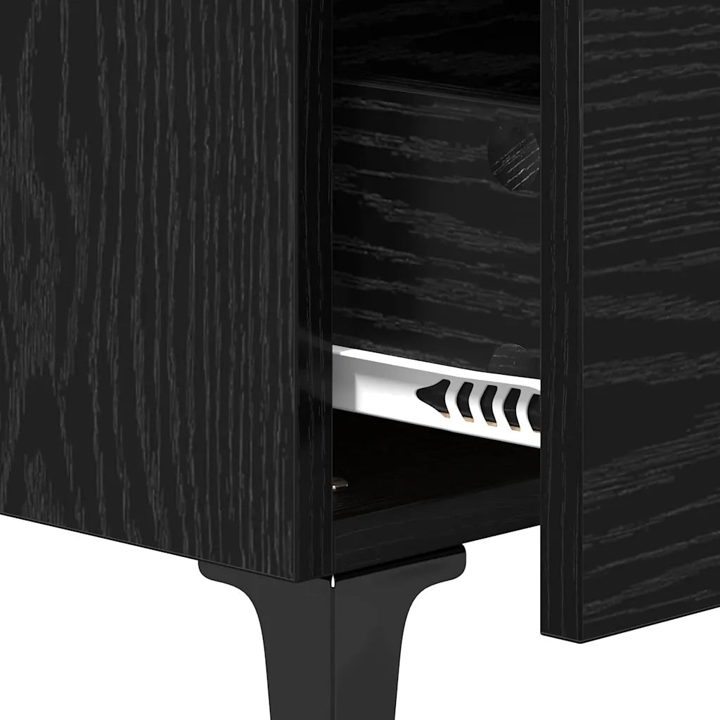 Armadietto per letto con cassetto Rovere Nero 40 x 35 x 47,5 cm 880569