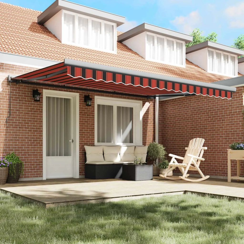 Tenda Retrattile Arancione e Nero 400 × 300 cm Tela e Alluminio 3420199