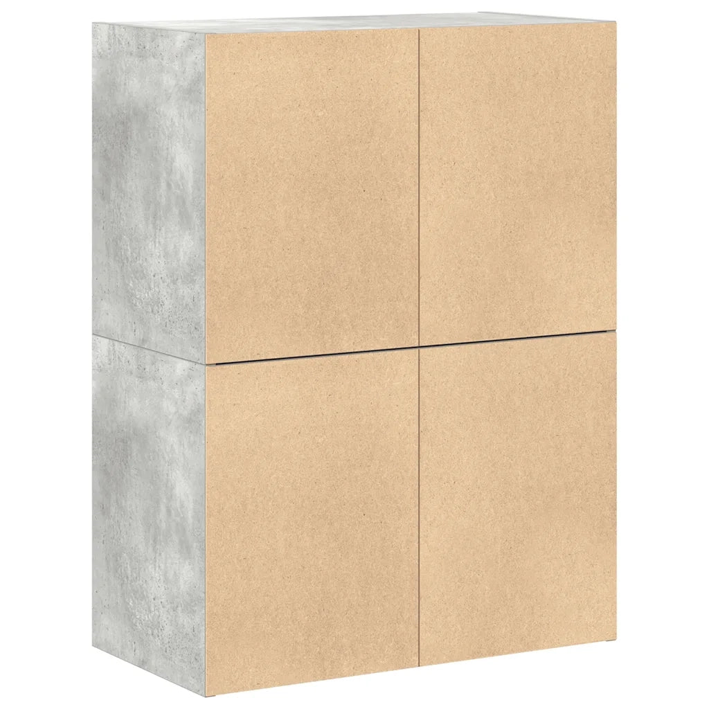 Armadi con 2 Cassetti 2 pz Grigio Cemento 60x31x40cm Truciolato 858828