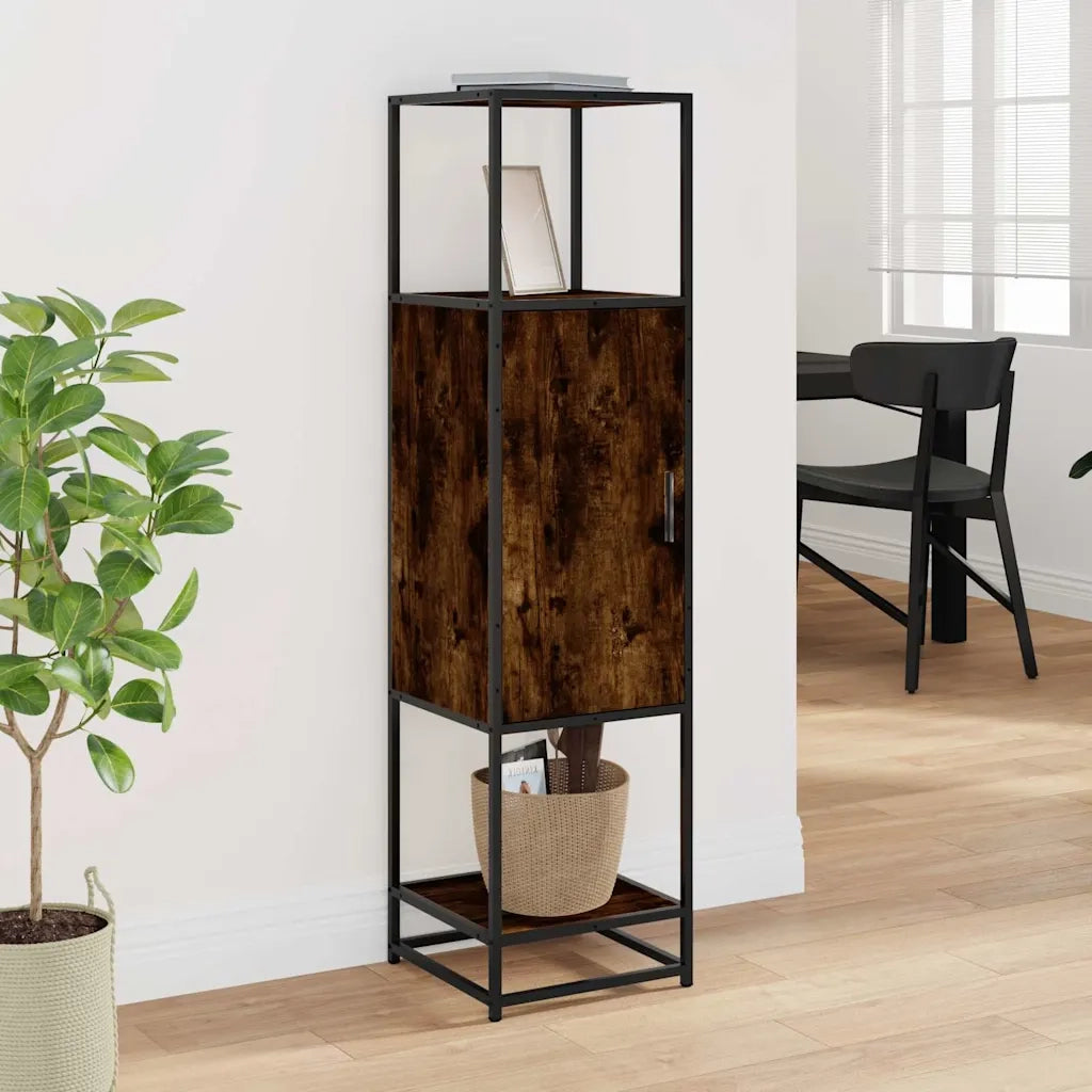 Credenza-Buffet-Armadio da cucina Rovere Fumo 35,5x35x139 cm Legno Multistrato Metallo 450850