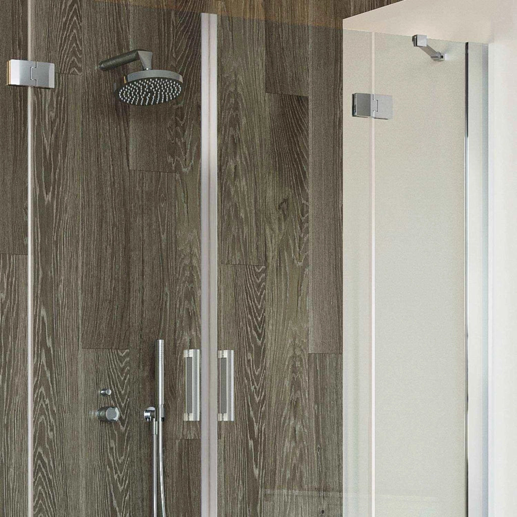 Porta Doccia 190CM H190 Vetro Trasparente con Easy-Clean mod. Flip Anta + Anta