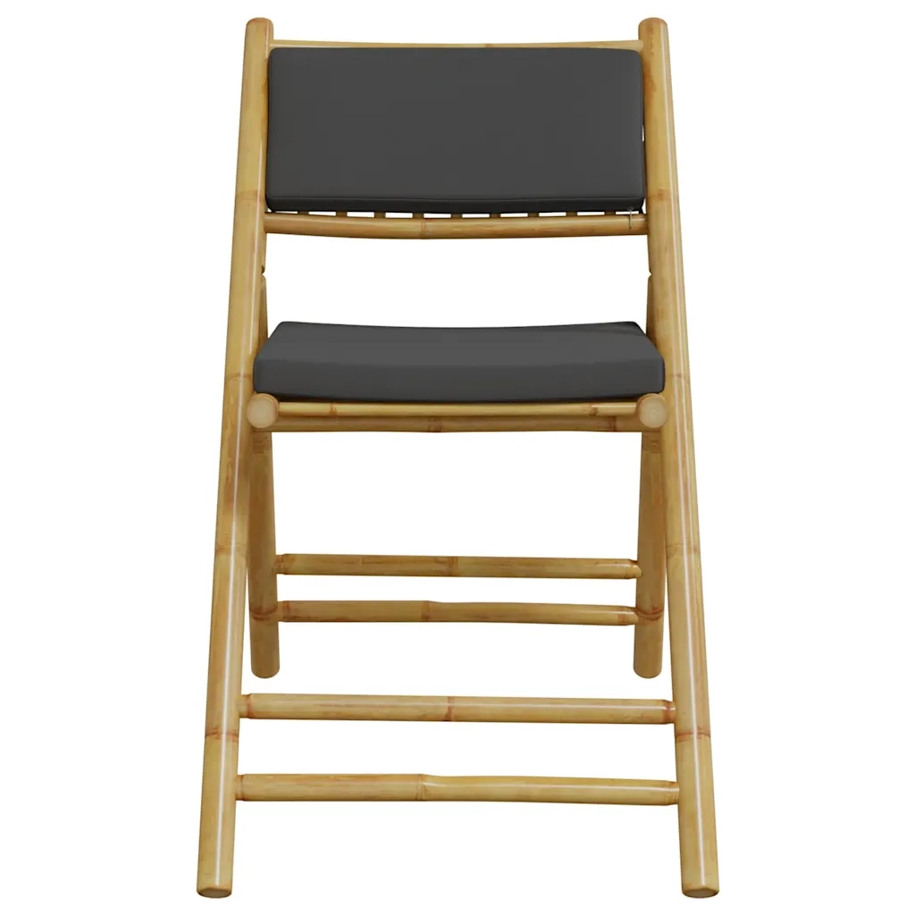 Set da Bistrot Pieghevole 3pz | Set Salotto da Giardino con Cuscini Grigio Scuro Bamb¨´
