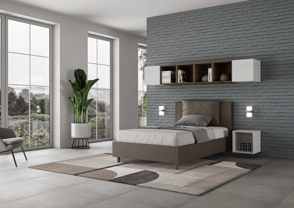 Letto 1 Piazza e Mezzo 120x210 cm Senza Rete Antea Cappuccino